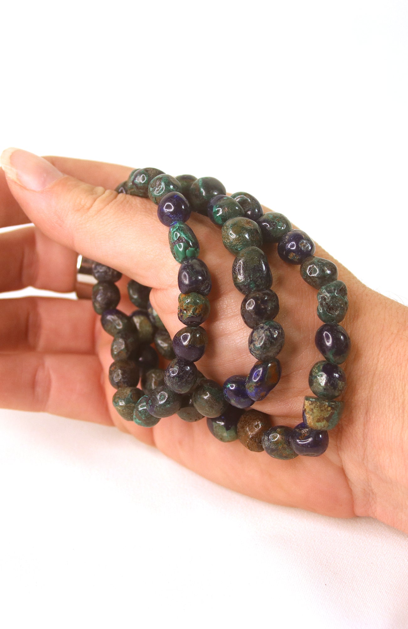 Azurite Malachite 8-10mm Nugget  Bracelet